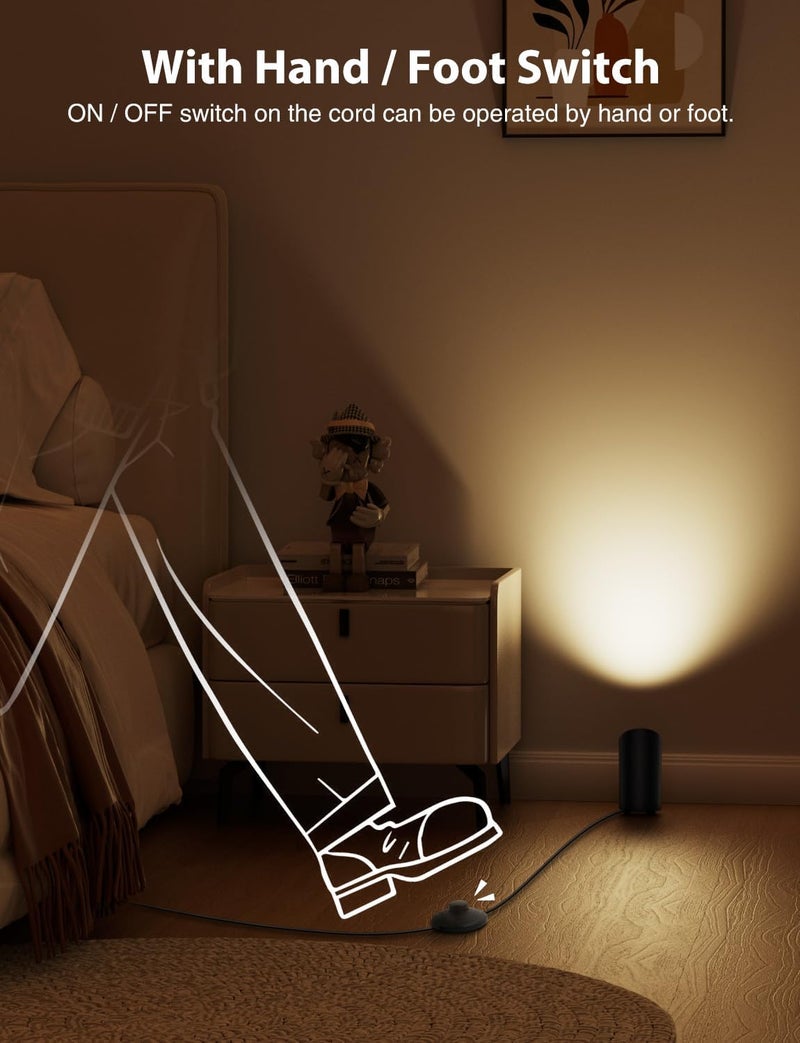 Onforu 7W Floor Can Light Uplighting Indoor, Up Lights Indoor Remote Control, 2700-6500K Warm White Uplights Floor Spot Lights for Home Accent Lighting with Foot Switch 2 Pack - Image 4
